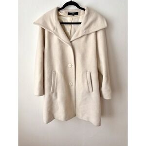 LL Collezioni Italia Sz 10 Cream Baby Alpaca Full Length Coat-Made In Italy